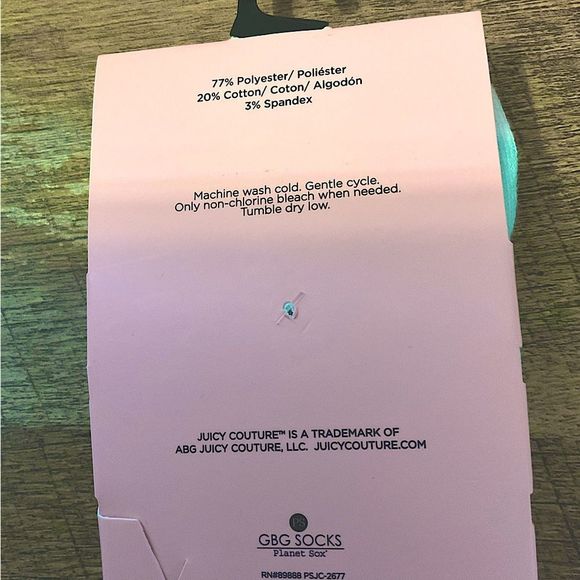 NWT. Juicy Couture Crew Socks Two Pair - Picture 3 of 4